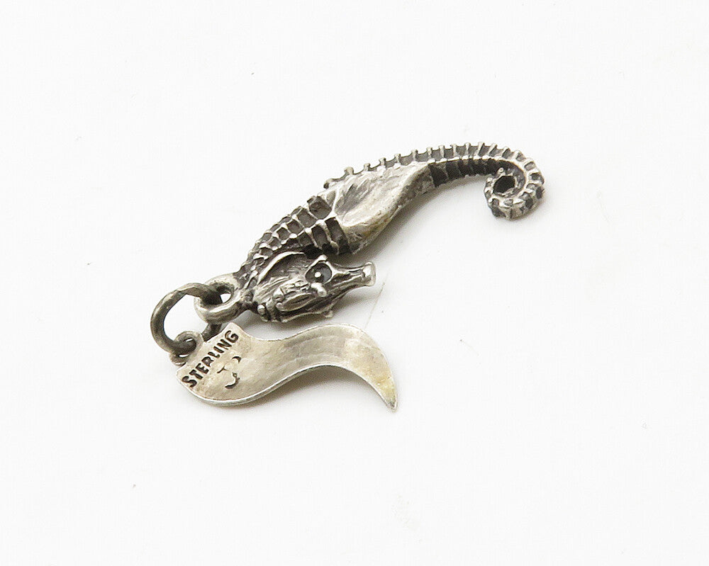 925 Sterling Silver  Vintage Dark Tone Seahorse San Francisco Pendant  PT13520