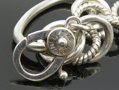 MONET 925 Silver  Vintage Circle Rope Twist Mooring Link Chain Necklace NE3846