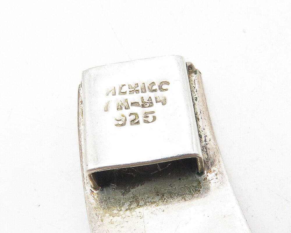 MEXICO 925 Sterling Silver  Vintage Abalone Greek Key Chain Necklace  NE1969