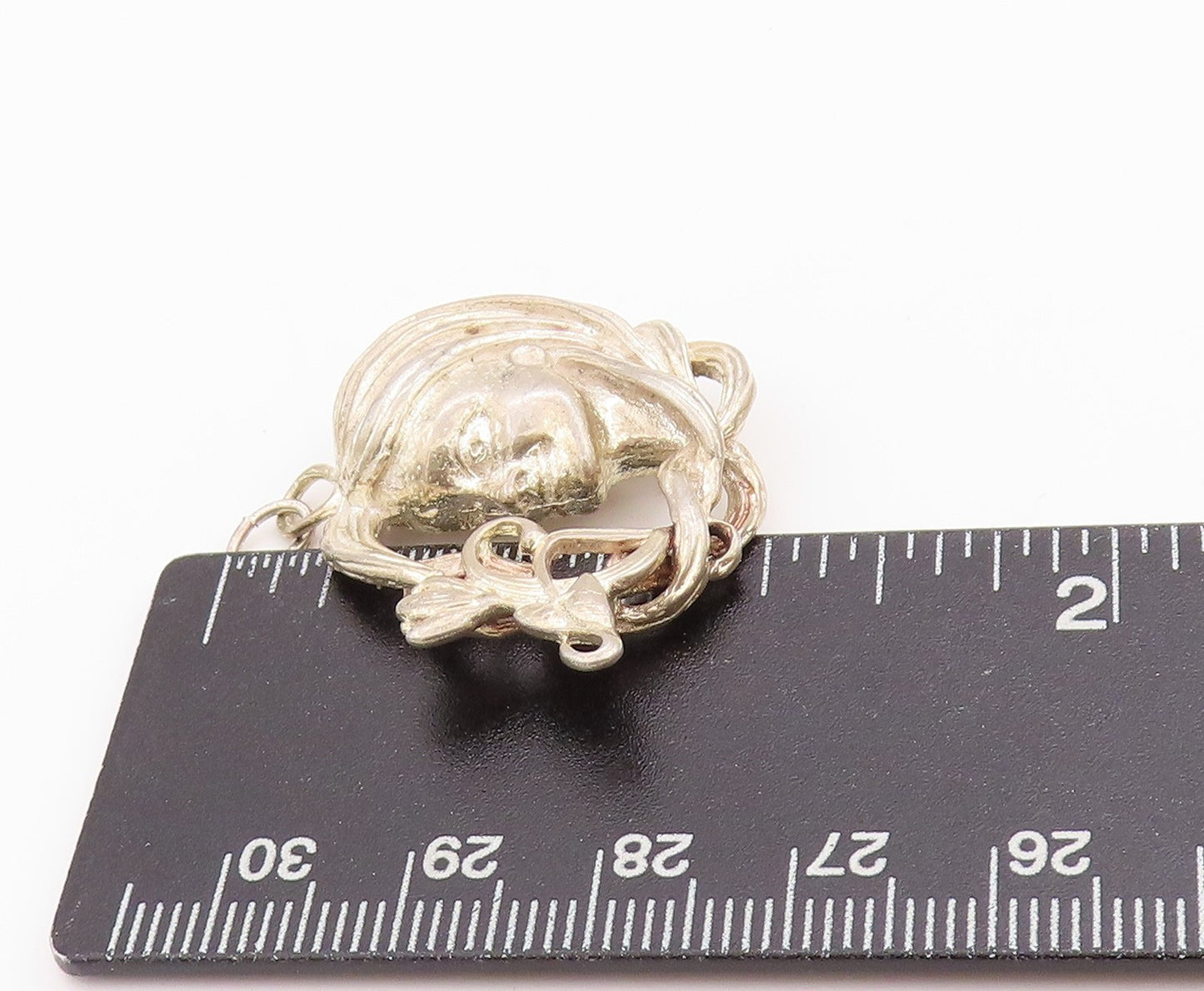 925 Sterling Silver Vintage Pendant Modernist Carved Female Figure PT24483