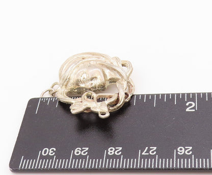 925 Sterling Silver Vintage Pendant Modernist Carved Female Figure PT24483