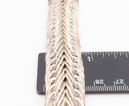 925 Sterling Silver Vintage Bracelet Braided Double Loop Foxtail Chain  BT11431