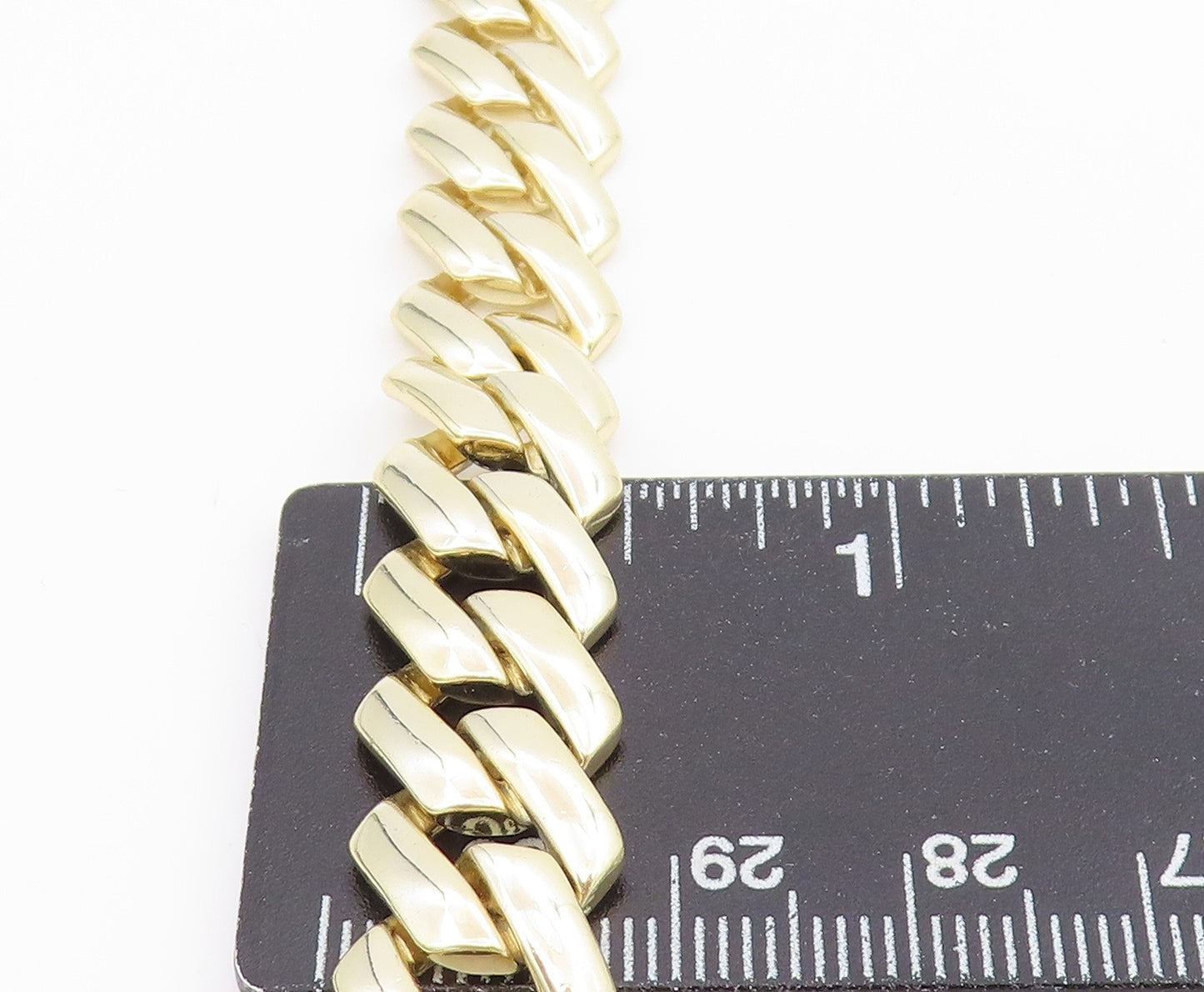 925 Sterling Silver Vintage Necklace Gold Plated CZ Chunky Cuban Link  NE4716