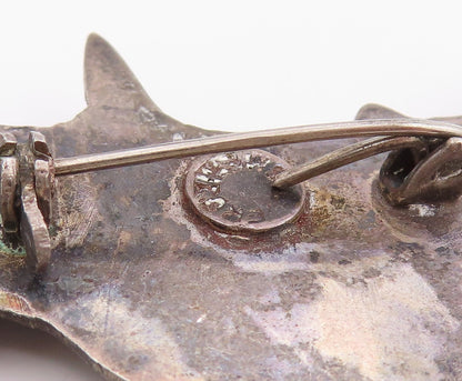 925 Sterling Silver Vintage Brooch Etched Scottish Terrier Dog Figurine  BP12158