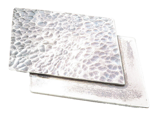 H&S 925 Sterling Silver  Vintage Dark Tone Hammered Square Brooch Pin  BP3313