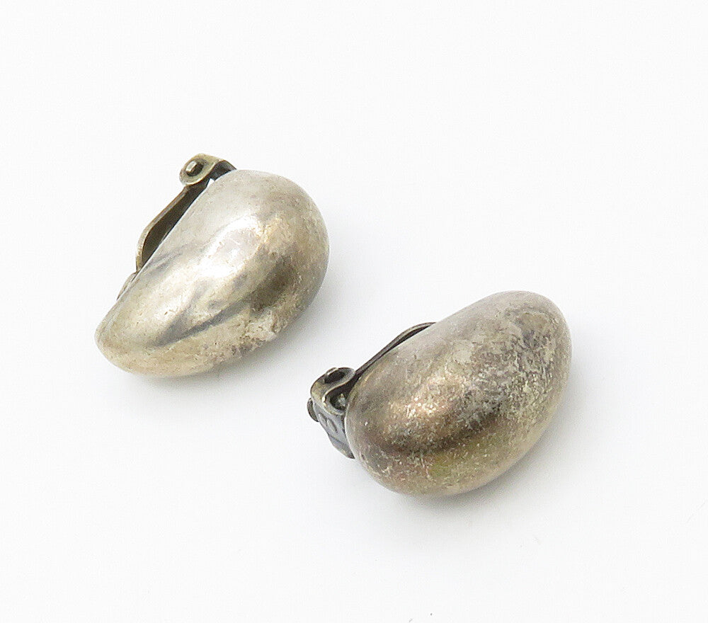 BARRA 925 Sterling Silver  Vintage Dark Tone Hollow Non Pierce Earrings EG8596