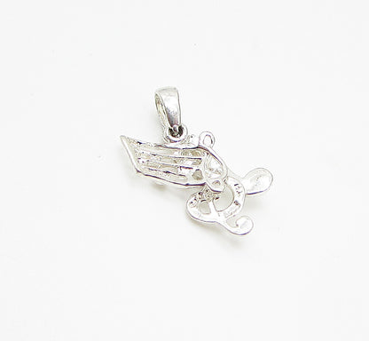 925 Sterling Silver  Music Lovers Notes Drop Pendant  PT2029