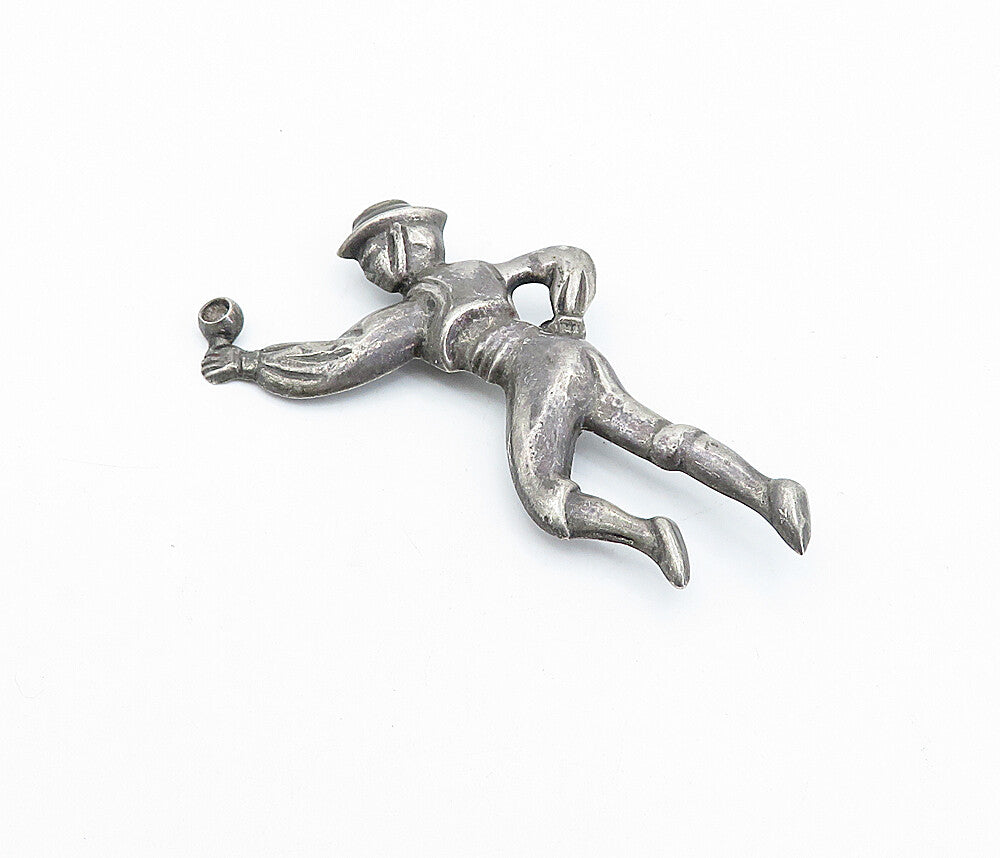 MEXICO 925 Sterling Silver  Vintage Antique Dancing Man Brooch Pin  BP1175