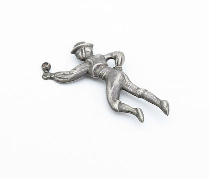MEXICO 925 Sterling Silver  Vintage Antique Dancing Man Brooch Pin  BP1175