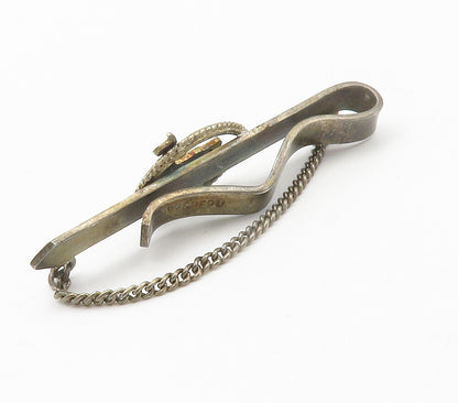 PERU 925 Sterling Silver  Vintage Dark Tone Alpaca Animal Tie Clip  TR2109