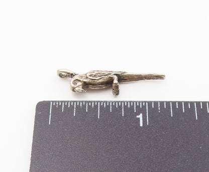925 Sterling Silver  Vintage Petite Perched Parrot Bird Pendant  PT17668