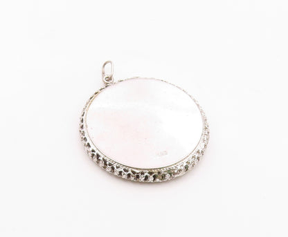 925 Sterling Silver  Vintage Pink Topaz Gamblers Good Luck Pendant  PT18631