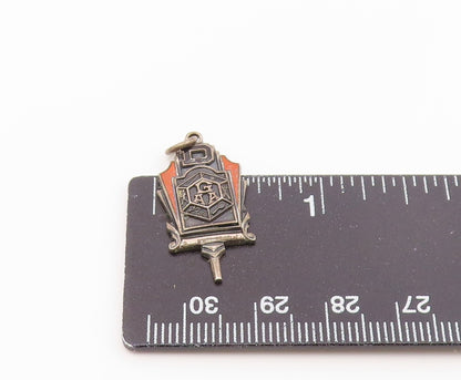 925 Sterling Silver  Vintage Antique Enamel GAA D Initial Pendant  PT17374