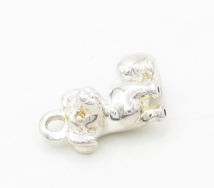925 Sterling Silver  Vintage Shiny Petite Puppy Dog Animal Pendant  PT12726
