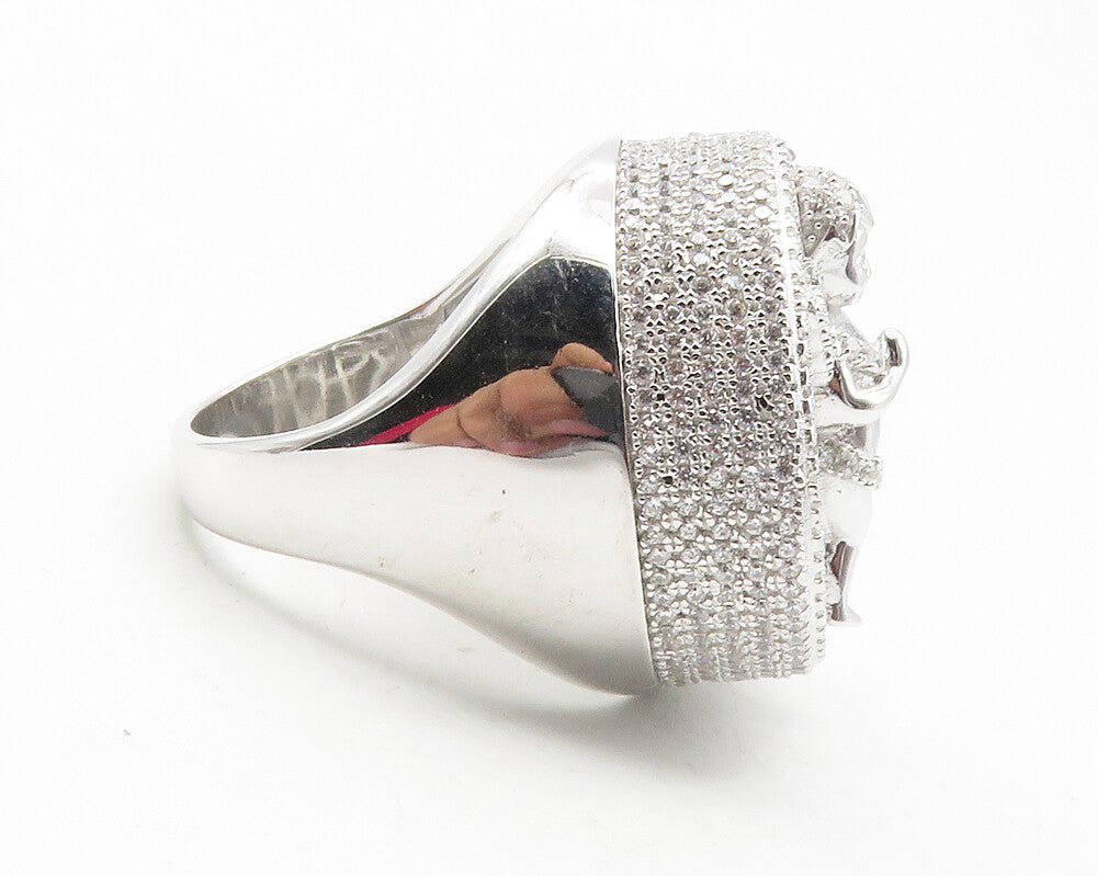 925 Sterling Silver  Cubic Zirconia Praying Angel Cocktail Ring Sz 10  RG11919