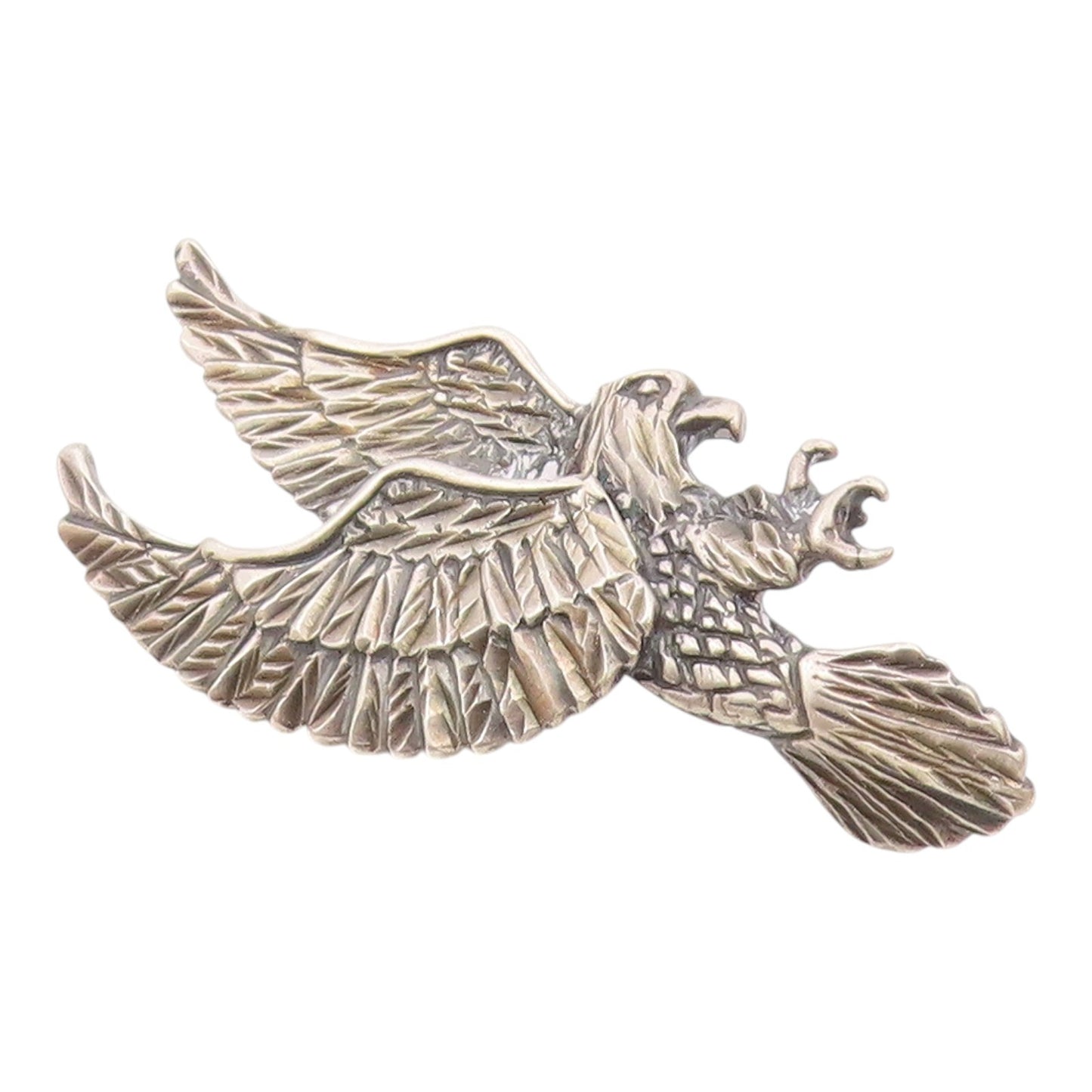 925 Sterling Silver  Vintage Shiny Diamond Cut Flying Eagle Pendant  PT19714