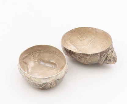 925 Sterling Silver Vintage Trinket Box Intricate Floral Turtle OPENS  TR4146