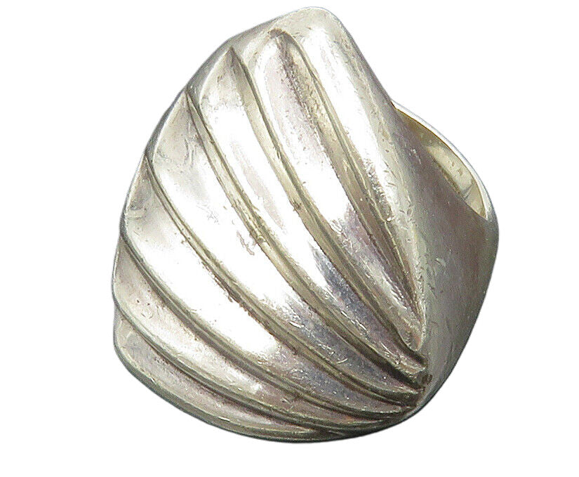 ESPO 925 Sterling Silver  Vintage Scalloped Shiny Band Ring Sz 6  RG13919