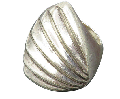 ESPO 925 Sterling Silver  Vintage Scalloped Shiny Band Ring Sz 6  RG13919