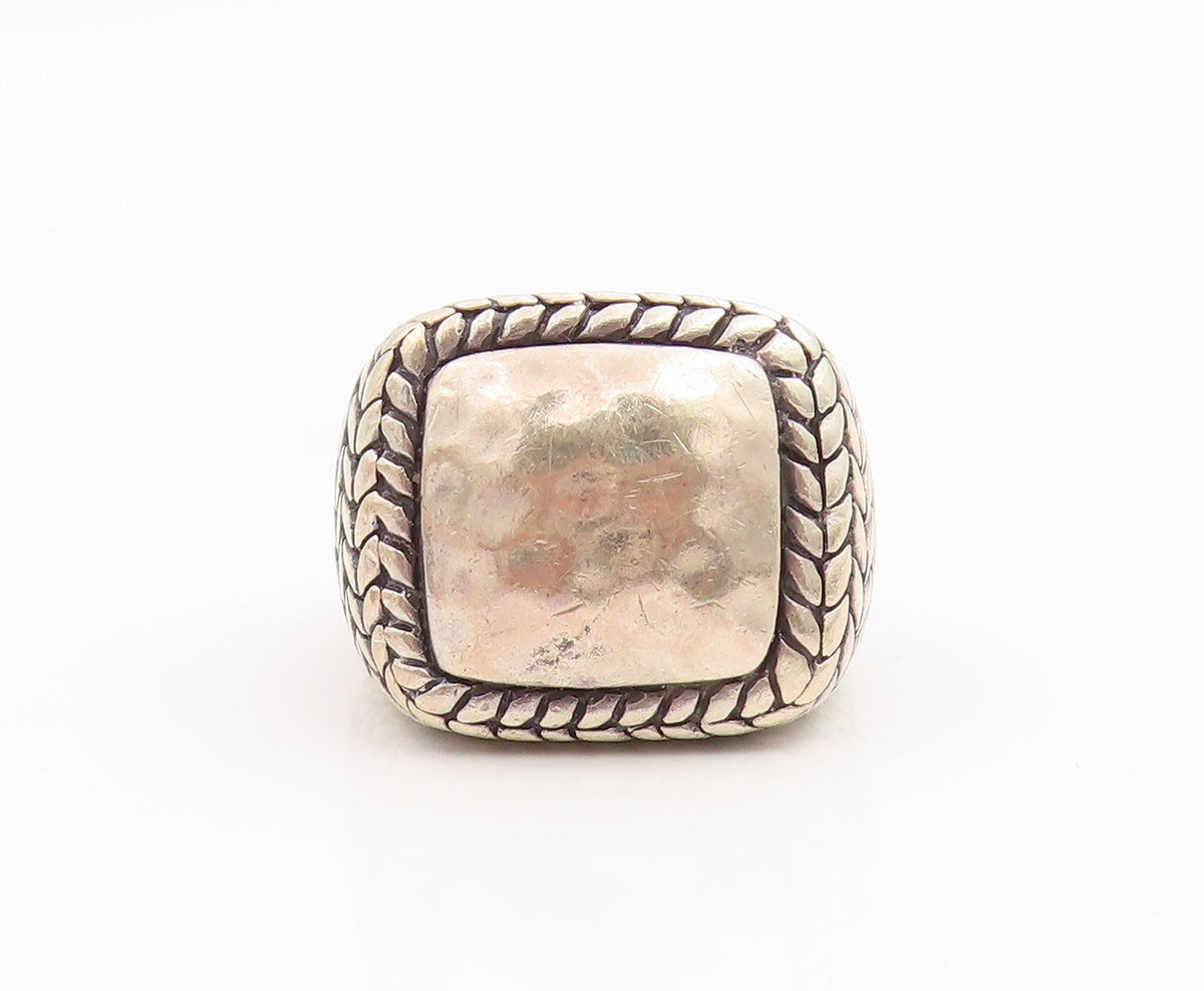 925 Sterling Silver Vintage Ring SILPADA Hammered Braided Square  Sz 7  RG35399