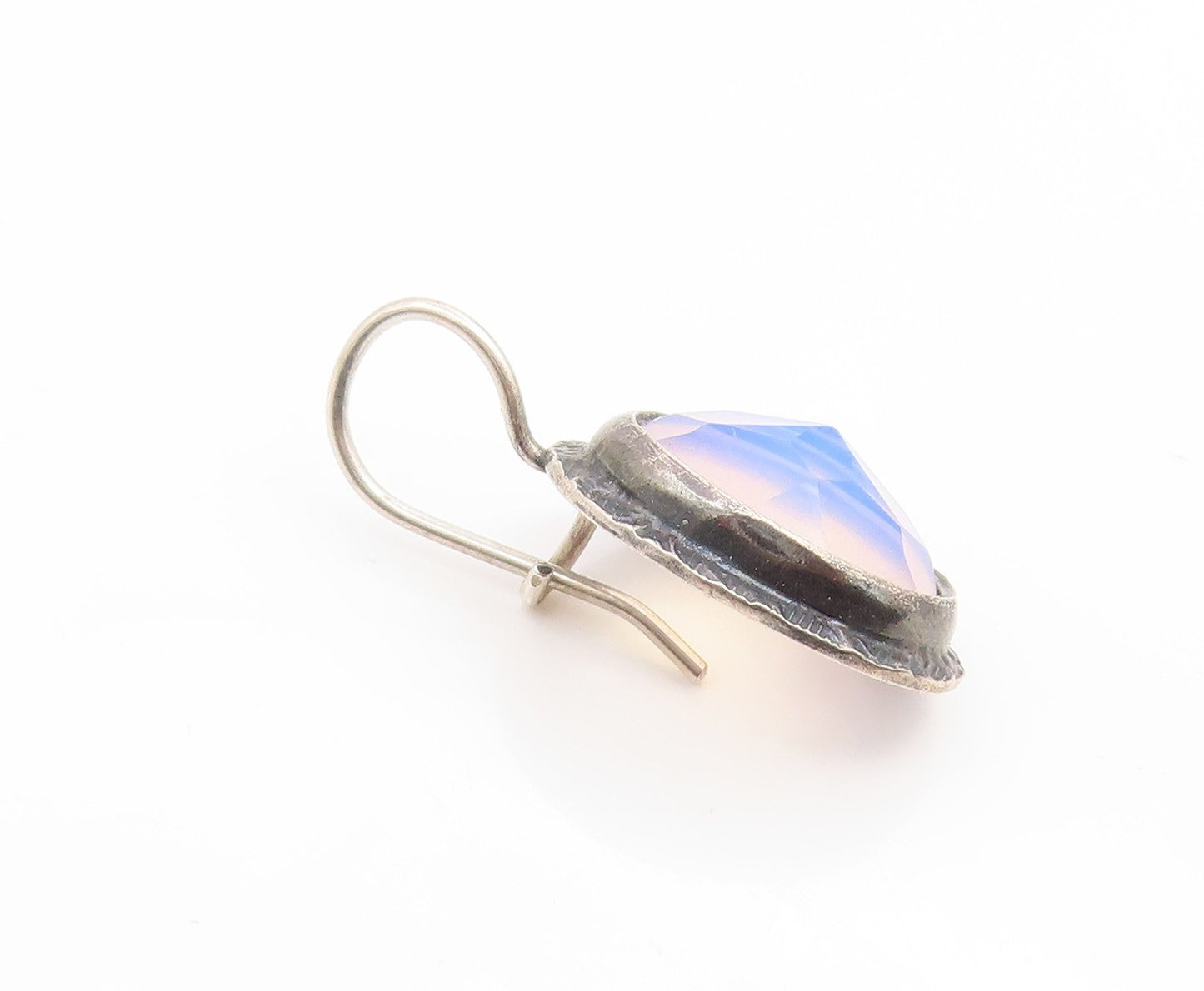 925 Sterling Silver Vintage Earrings EUROPE Faceted Opal Elegant Dangle  EG14152