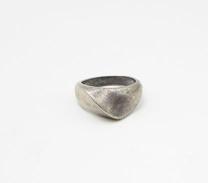 925 Sterling Silver  Vintage Dark Tone Wavy Band Ring Sz 7.5  RG3089