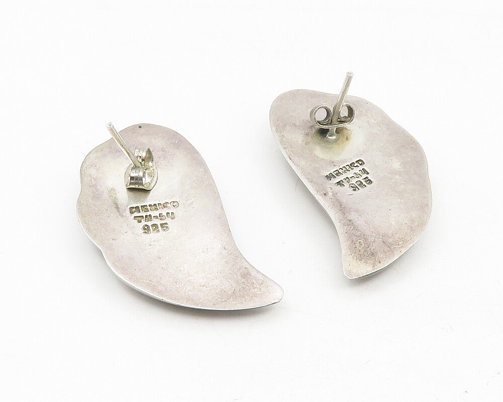 925 Sterling Silver  Vintage Shiny Hollow Fluted Design Drop Earrings  EG5508