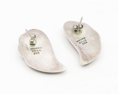 925 Sterling Silver  Vintage Shiny Hollow Fluted Design Drop Earrings  EG5508