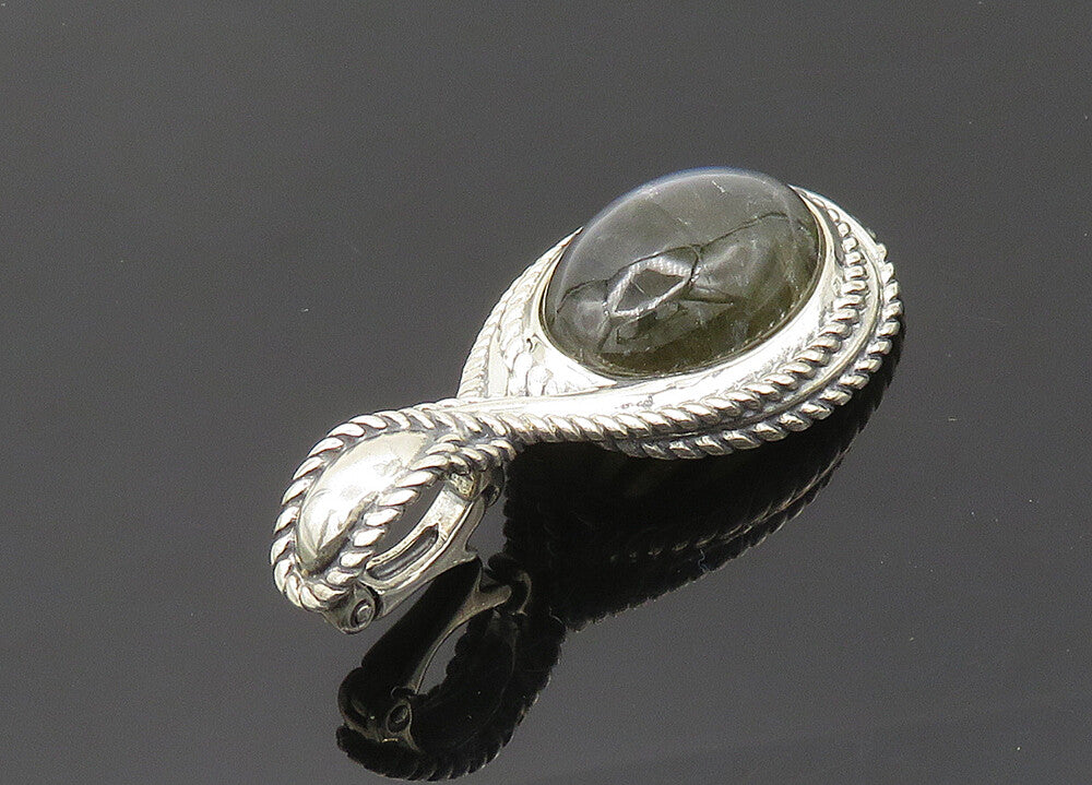 CAROLYN POLLACK 925 Silver  Vintage Cabochon Cut Labradorite Pendant  PT16168