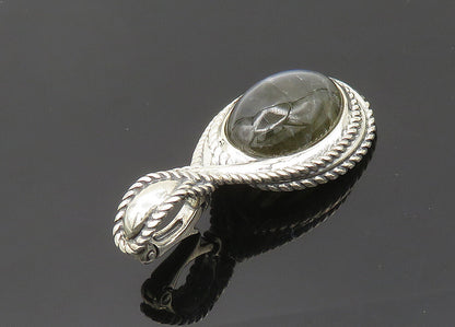 CAROLYN POLLACK 925 Silver  Vintage Cabochon Cut Labradorite Pendant  PT16168