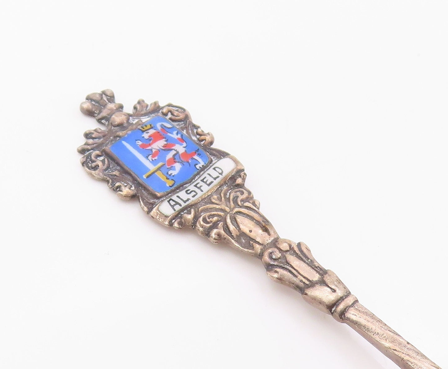 925 Sterling Silver  Vintage Enamel Alsfeld Germany Espresso Spoon  TR1599