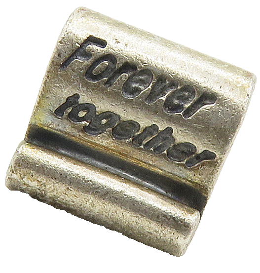 925 Sterling Silver  Vintage Forever Together Etched Bead Pendant  PT12302