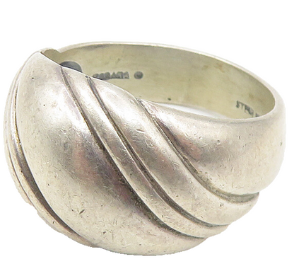 KABANA 925 Sterling Silver  Vintage Shiny Dome Band Ring Sz 10  RG11375