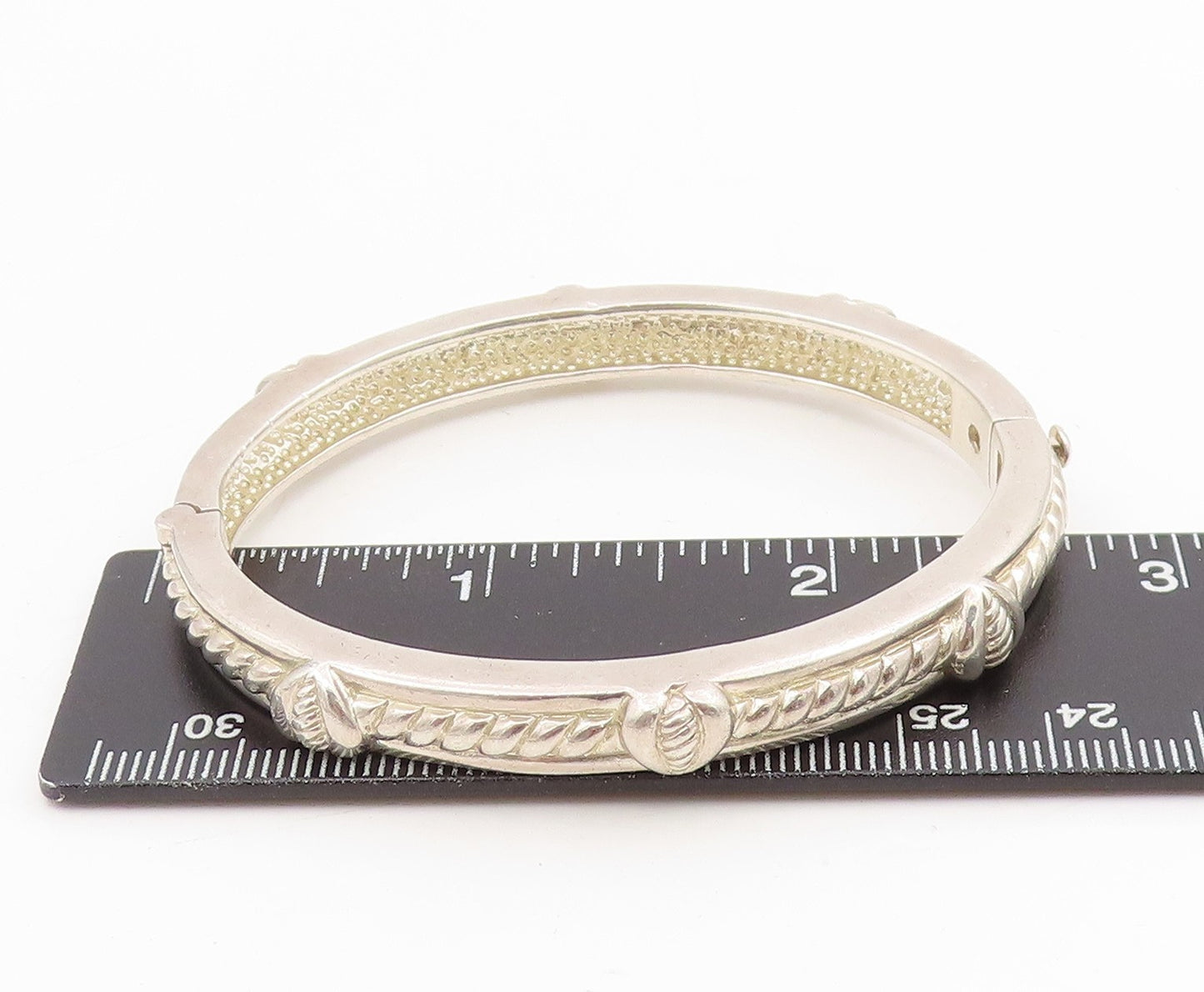 925 Sterling Silver Vintage Bracelet JUDITH RIPKA Love Heart Bangle   BT11580