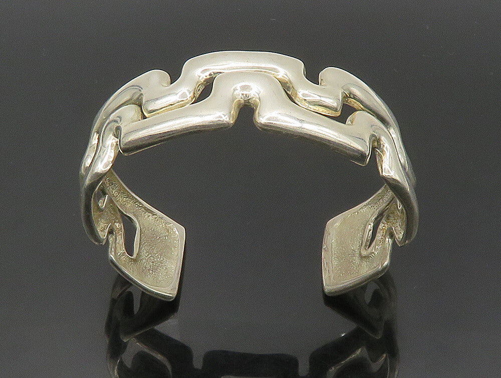 ESPO SIG 925 Silver  Vintage Shiny Open Wavy Design Cuff Bracelet  BT9318