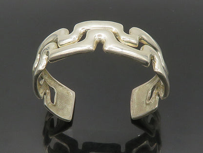 ESPO SIG 925 Silver  Vintage Shiny Open Wavy Design Cuff Bracelet  BT9318