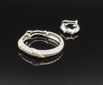 JUDITH RIPKA 925 Silver  Vintage Two Tone Wrapped Single Lot Earrings  EG11963