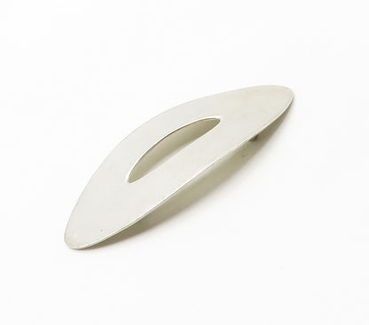 DESIGNER 925 Sterling Silver  Vintage Shiny Smooth Oval Brooch Pin  BP6087