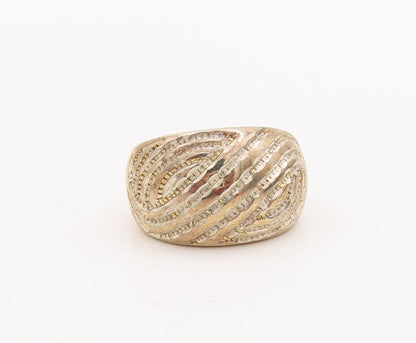 925 Sterling Silver Vintage Ring DAVID SIGAL Carved Infinity Bands Sz 10 RG29095