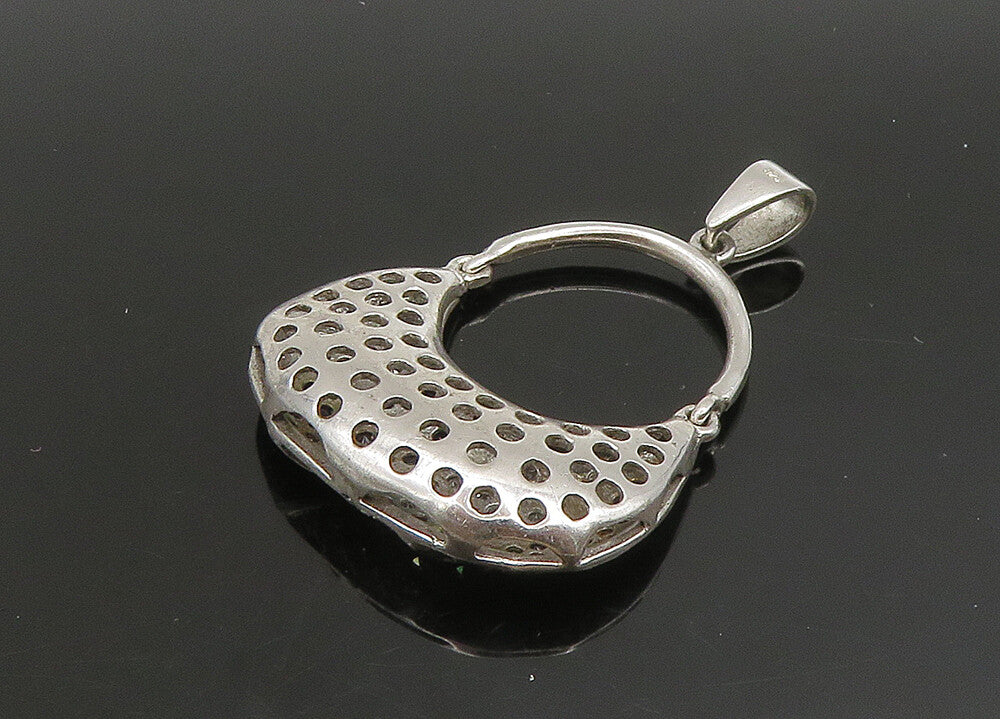 925 Sterling Silver  Vintage Cubic Zirconia & Spinel Purse Pendant  PT19395