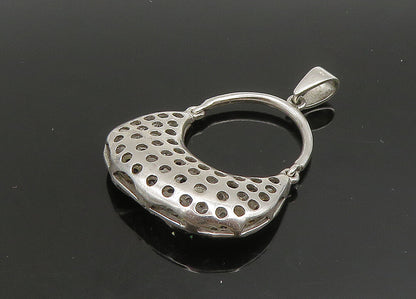 925 Sterling Silver  Vintage Cubic Zirconia & Spinel Purse Pendant  PT19395