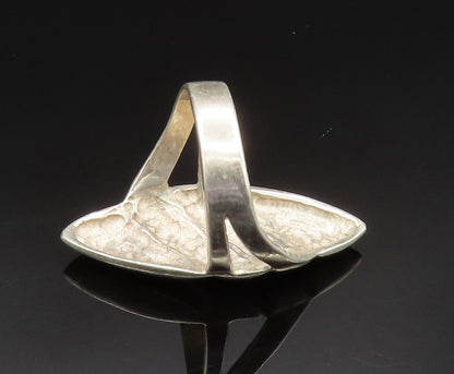 925 Sterling Silver  Vintage Scalloped Marquise Shaped Ring Sz 8  RG24939