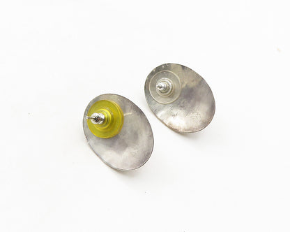 DESIGNER 925 Sterling Silver  Vintage Cabochon Cut Amber Drop Earrings  EG9543