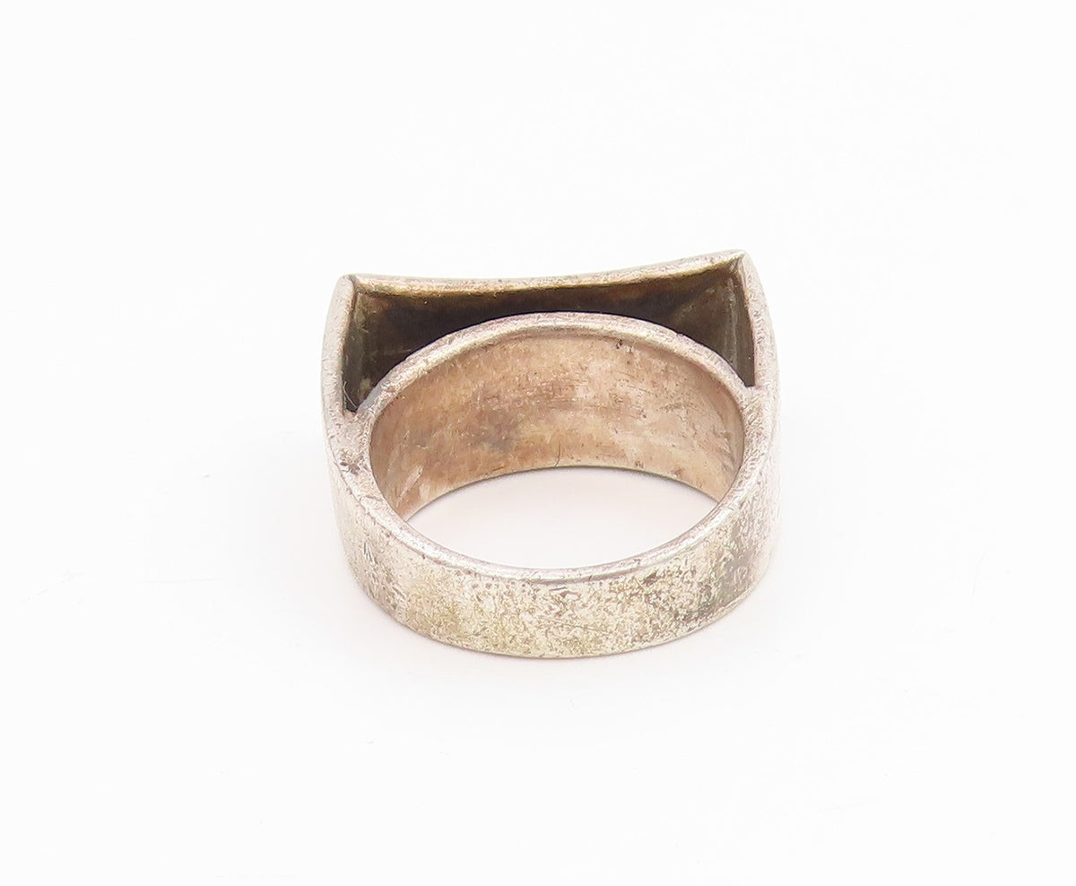 925 Sterling Silver Vintage Ring Minimalist Geometric Curve Band  Sz 8  RG34400