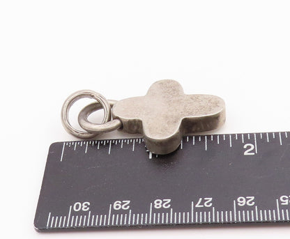 925 Sterling Silver Vintage Pendant Minimalist Puffed Cross  PT24577