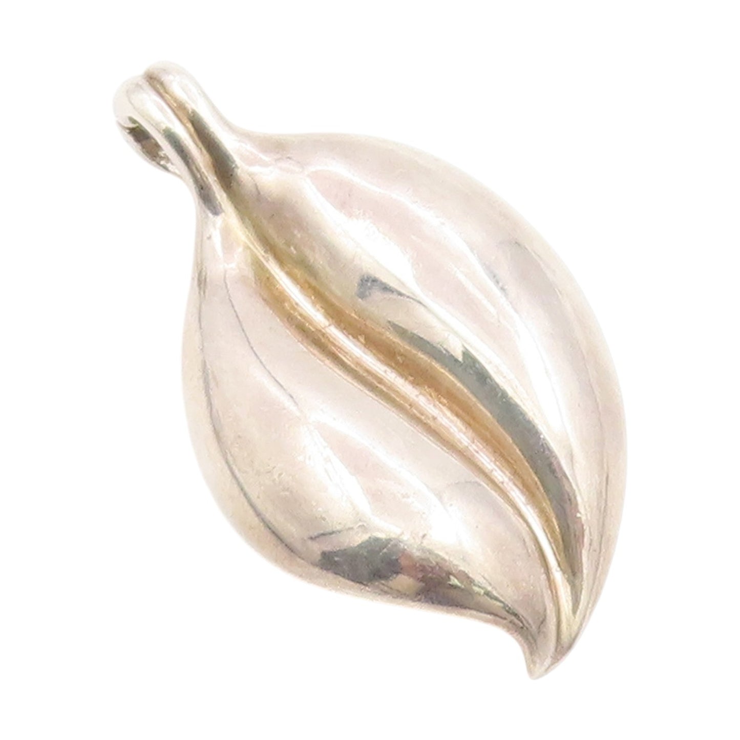 925 Sterling Silver Vintage Pendant ESPO SIG Modernist Large Floral Leaf PT25800