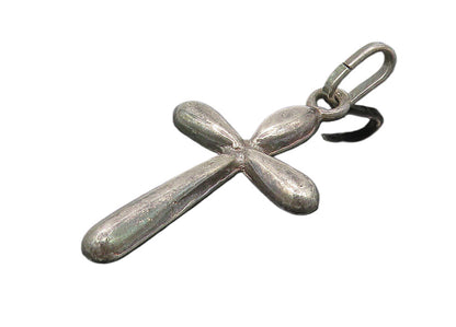 925 Sterling Silver  Vintage Dark Tone Petite Religious Cross Pendant  PT8780
