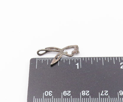 925 Sterling Silver  Vintage Petite Dark Tone Bunny Outline Pendant  PT12716