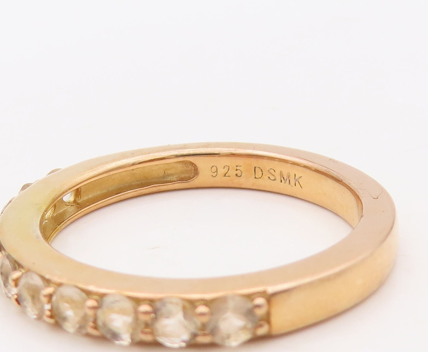 925 Sterling Silver Vintage Ring Gold Plated Stackable CZ Bands  Sz 7  RG29926