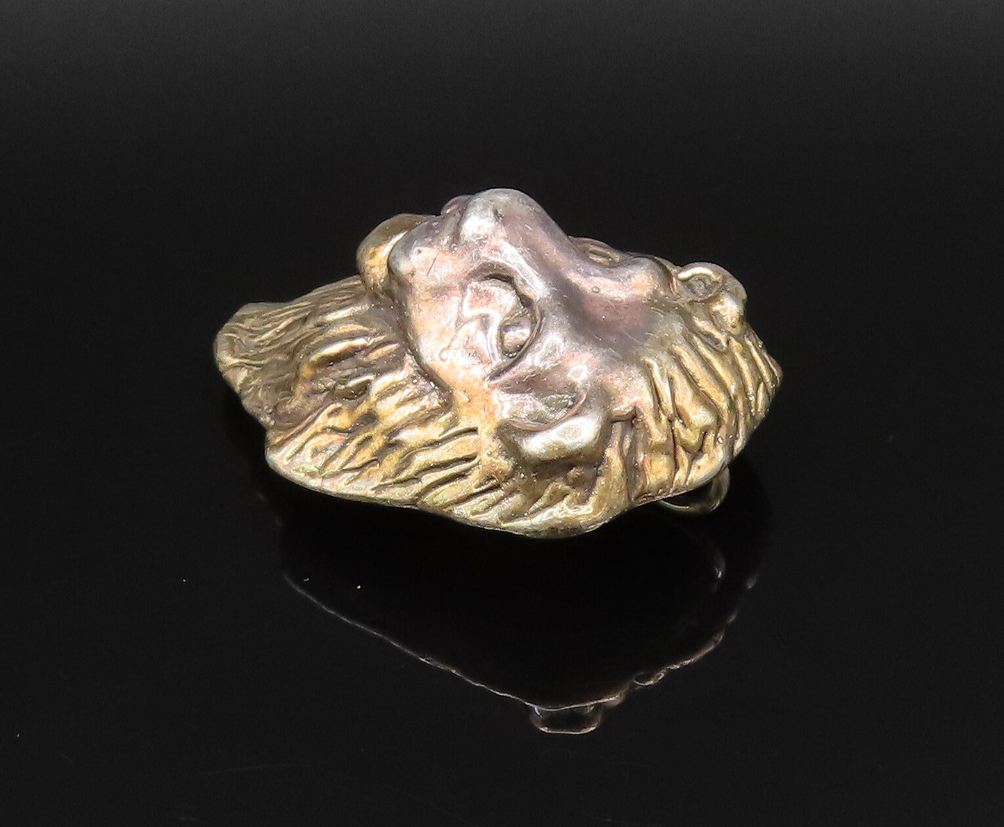 SAM PHILLIPS 925 Silver  Vintage Sculpted Lion Head Drop Pendant  PT21671